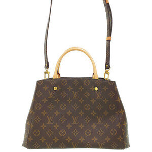 Louis Vuitton Monogram Leather Montaigne 2way Shoulder Bag Brown